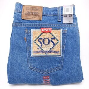NWT Levi's 505 Jeans Mens 40x32 Blue Denim‎ 90s Deadstock Orange Tab USA Made